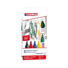 Marker tekstylny Edding 4500 okrągła końcówka 2-3 mm zestaw 5 kolorów