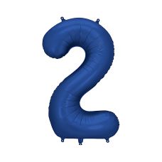 Balon Foliowy Cyfra 2 Granatowy Satynowy 86cm