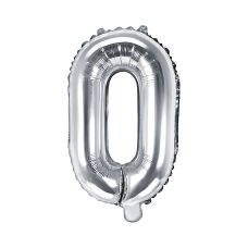 Balon Foliowy Litera O Srebrny 35cm do Powietrza