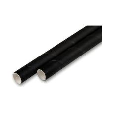 Słomki papierowe czarne proste 12 mm x 205 mm opakowanie 200 sztuk