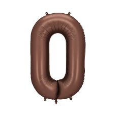 Balon Foliowy Cyfra 0 Mocca Satynowy 86cm