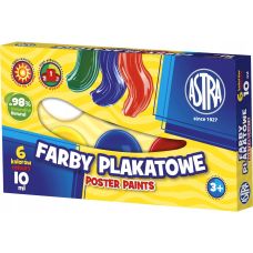 Farby plakatowe ASTRA zestaw 6 kolorów 10ml
