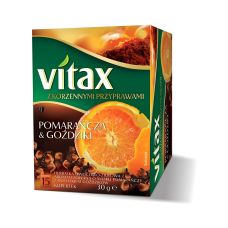 Herbata owocowo-ziołowa VITAX pomarańcza i goździki 15 kopert