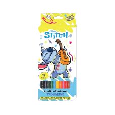 Kredki ołówkowe trójkątne Stitch 12 kolorów
