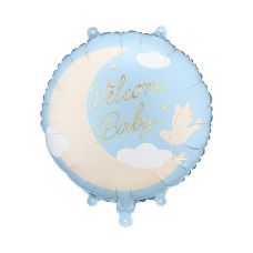 Balon Foliowy Pastylka Welcome Baby Jasnoniebieski 35x35 cm
