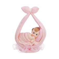 Figurka Dekoracyjna Dziewczynka w Chuscie Różowa 11cm