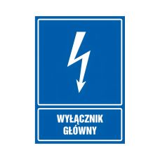 Znak TDC Wyłącznik główny na płycie PCV 105x148 mm nieświecący