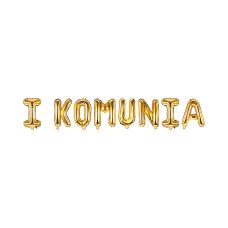 Balon Foliowy "I Komunia" Złoty 260x40 cm do Powietrza