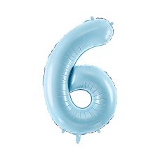 Balon Foliowy Cyfra 6 Jasnoniebieski 86cm
