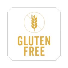 Naklejka papierowa bezglutenowa Gluten Free kwadratowa 2,5 x 2,5 cm 1000 sztuk