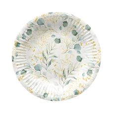 Talerz papierowy okrągły Eucalyptus zadrukowany średnica 18 cm 8 sztuk