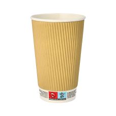 Kubek papierowy karbowany kraft 450 ml średnica 90 mm opakowanie 25 sztuk