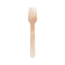 Widelce drewniane jednorazowe 16 cm naturalne 100 sztuk do gastronomii