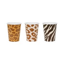 Kubeczki papierowe Safari cętki 220 ml mix 6 szt.