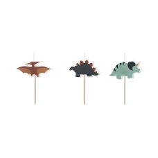 Świeczki Urodzinowe Dinozaury Mix Wzorów 3 cm - Opakowanie 3 sztuk