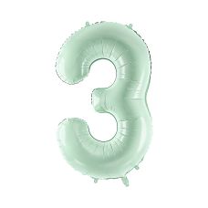 Balon Foliowy Cyfra 3 Zielony 72cm