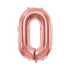 Balon Foliowy Cyfra "0" Różowe Złoto 86cm