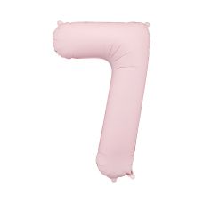 Balon Foliowy Cyfra 7 Jasnoróżowy Matowy 86cm