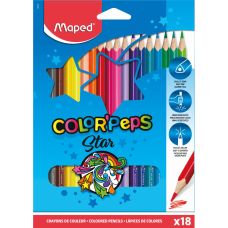 Kredki Ołówkowe Trójkątne MAPED COLORPEPS Zestaw 18 Kolorów