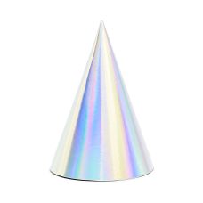 Czapeczki Imprezowe Opalizujące 16cm, średnica 10cm, 6 sztuk