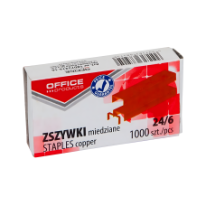 Zszywki miedziane 24/6 1000 sztuk – trwałe i uniwersalne do biura i szkoły.