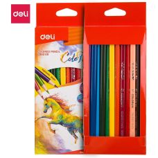 Kredki ołówkowe trójkątne COLORUN DELI 12 kolorów