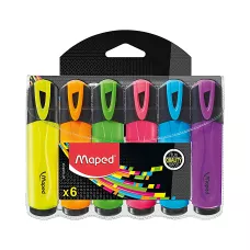 Zakreślacze Fluo Peps mix kolorów 6 sztuk etui