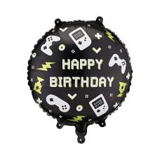 Balon foliowy pastylka "Happy Birthday" 35x35 cm mix