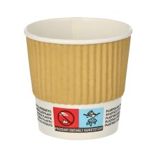 Kubek papierowy karbowany kraft 100 ml średnica 60 mm opakowanie 25 szt.
