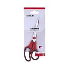 Nożyczki biurowe OFFICE PRODUCTS miękki uchwyt 17 cm czerwono-czarne