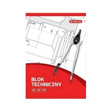 Blok techniczny A4 10 kartek, biały, 170g