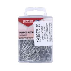 Spinacze metalowe OFFICE PRODUCTS 28mm srebrne w pudełku 100 sztuk do biura