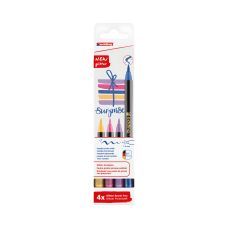 Pisak z końcówką pędzelkowatą Edding E-1340, 1-6 mm, 4 szt. mix brokatowych
