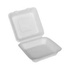 Menubox z trzciny cukrowowej niedzielony 20 x 20 x 7,5 cm 50 sztuk