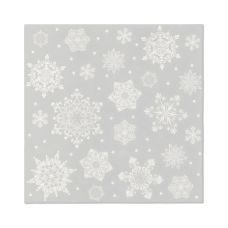 Serwetki papierowe Premium Airlaid z wzorem Śnieżynki Srebrne 40 x 40 cm 1/4 składane 50 sztuk