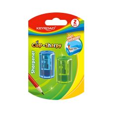 Temperówka plastikowa pojedyncza z pojemnikiem KEYROAD CUP-SHARPY 8mm 2 szt
