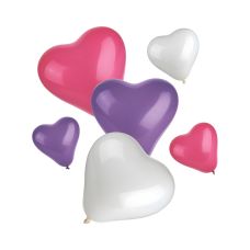 Balony lateksowe Heart wzór serce mix kolory małe i duże 12 sztuk