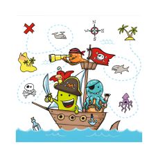 Serwetki papierowe 3-warstwowe wzór Pirate Crew 1/4 składane 33 x 33 cm 20 sztuk