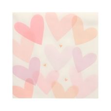 Serwetki papierowe 3-warstwowe Pastel Hearts 1/4 składane 33 x 33 cm 20 sztuk