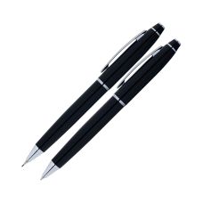Zestaw długopis i ołówek automatyczny Scrikss Noble 35 w eleganckim etui, kolor czarny