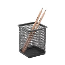 Pojemnik na długopisy Q-CONNECT Office Set metalowy kwadratowy czarny