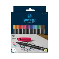 Zestaw cienkopisów Schneider Topliner 967 0,4 mm, 10 szt. mix kolorów w pudełku