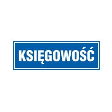 Znak księgowość na płycie PCV 1 mm 100x300 mm nieświecący