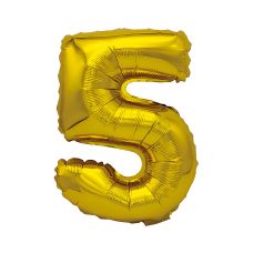 Balon foliowy cyfra 5 złoty 80 cm dekoracja na eventy i jubileusze