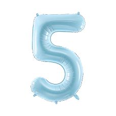 Balon Foliowy Cyfra 5 Jasnoniebieski 86cm