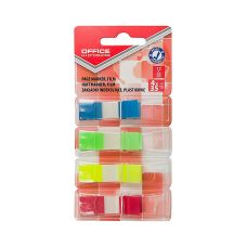 Zakładki indeksujące OFFICE PRODUCTS, PP, standard, 12x43mm, 4x35 kart., blister, mix kolorów