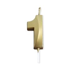Świeczka urodzinowa cyfra 1 PARTY GO złota wysokość 4,8 cm