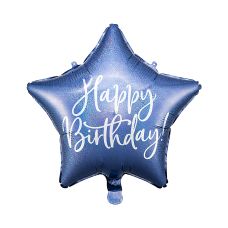 Balon Foliowy Gwiazdka Happy Birthday Granatowy 40cm