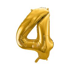 Balon Foliowy Cyfra 4 Złoty 86 cm
