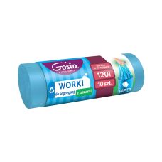 Worki na śmieci z uszami Gosia 120L 10 sztuk niebieskie